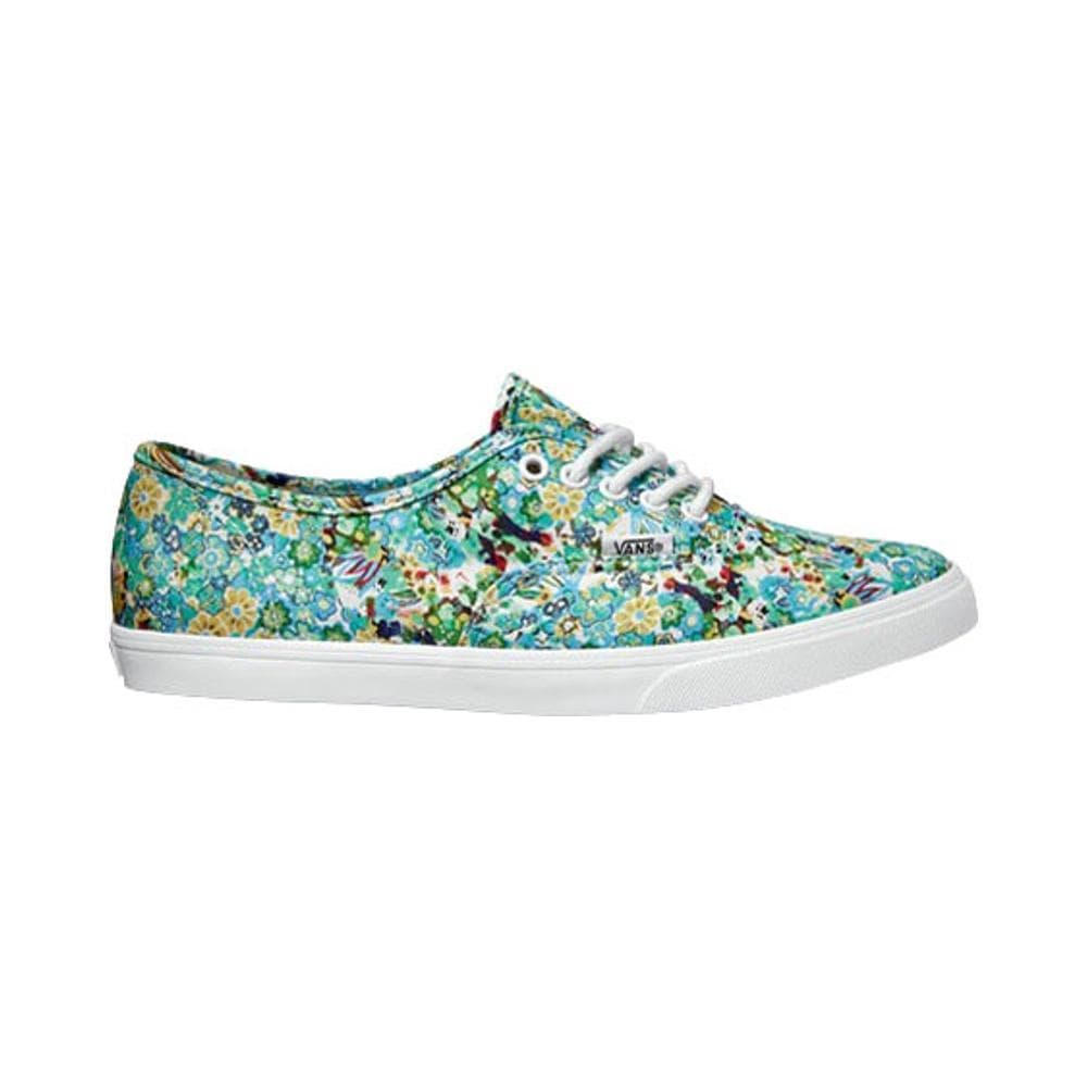 Vans Kids Authentic Lo Pro (Ditsy Floral) Pool Green - 50-50 Skate Shop