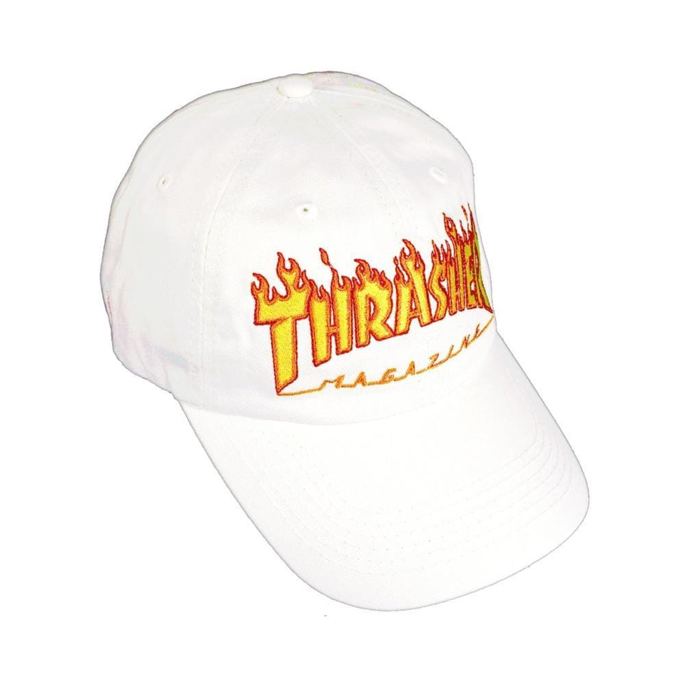 Thrasher Flame Old Timer Hat White - 50-50 Skate Shop