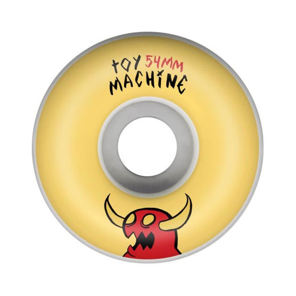 Toy Machine Skateboard Wheels Sketchy Monster 54mm 99a Yellow - Set of 4 - 50-50 Skate Shop