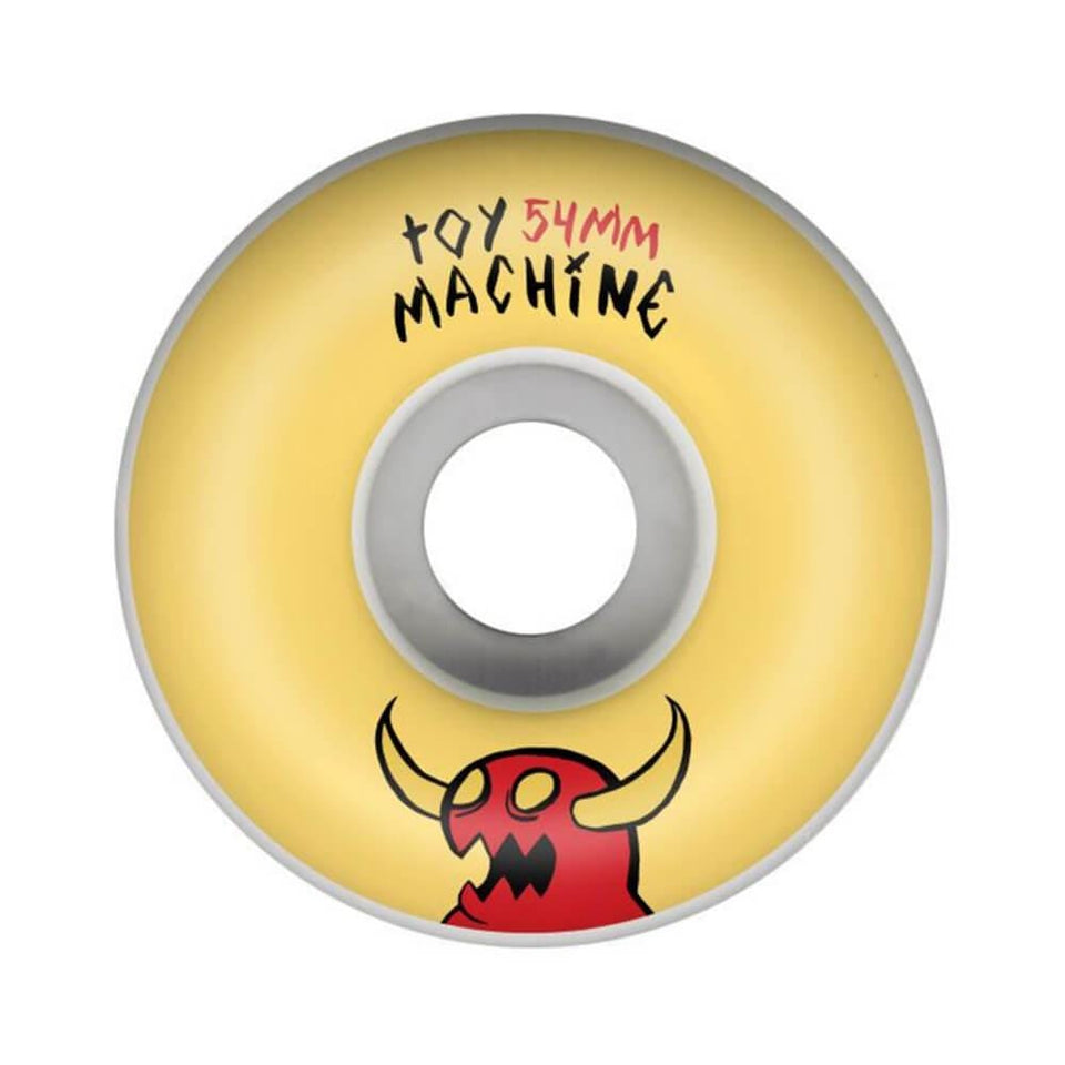 Toy Machine Skateboard Wheels Sketchy Monster 54mm 99a Yellow - Set of 4 - 50-50 Skate Shop