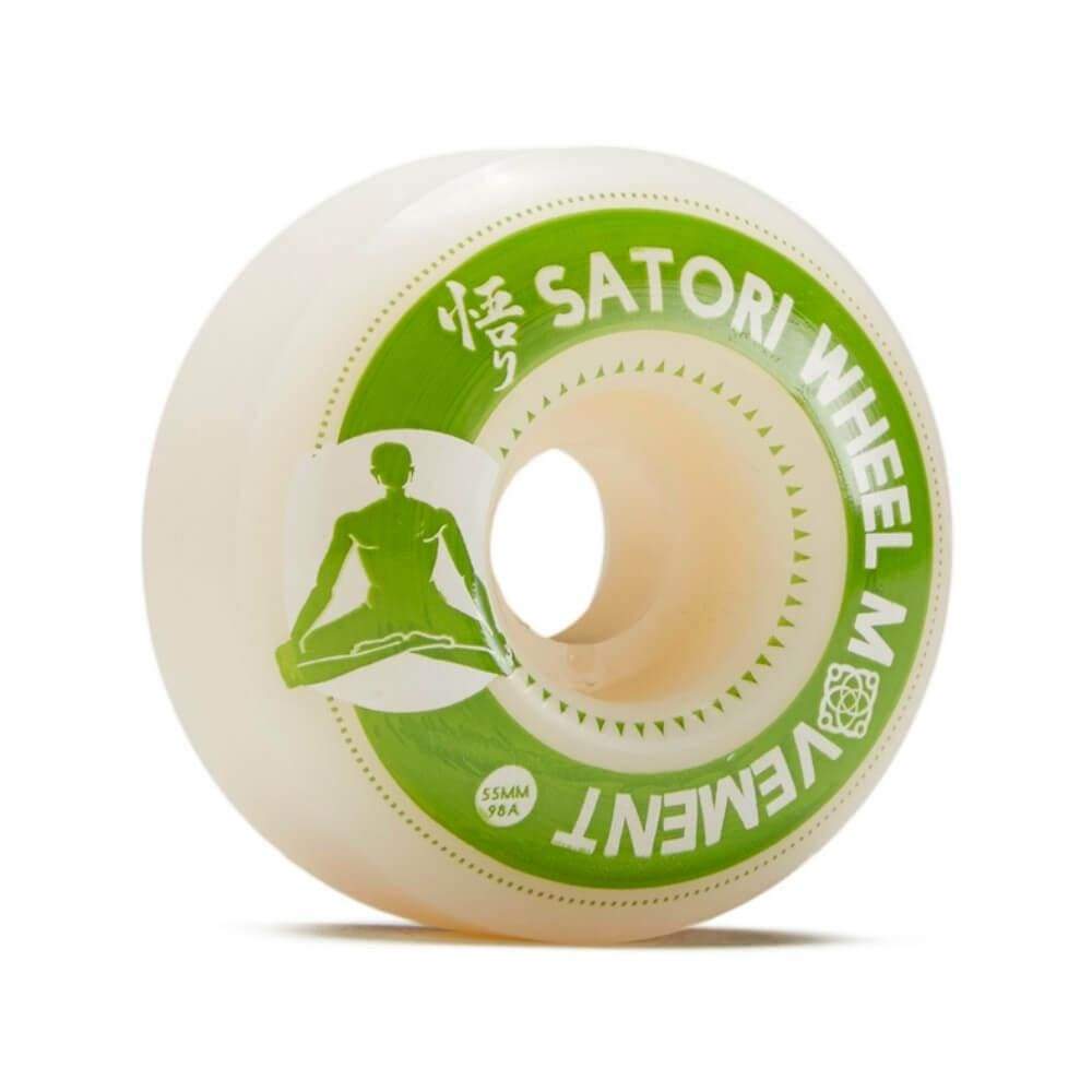 Satori Skateboard Wheels Meditation SERIES (slim shape) 98a 55mm Green - Set of 4 - 50-50 Skate Shop