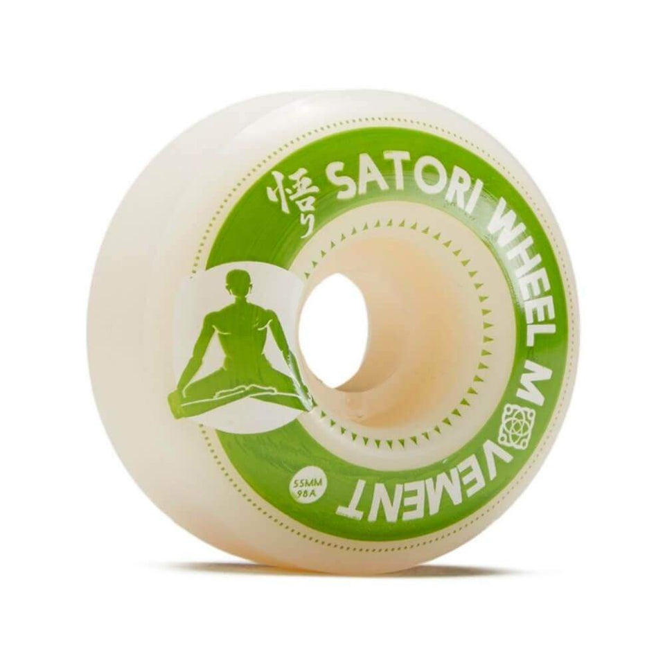 Satori Skateboard Wheels Meditation SERIES (slim shape) 98a 55mm Green - Set of 4 - 50-50 Skate Shop