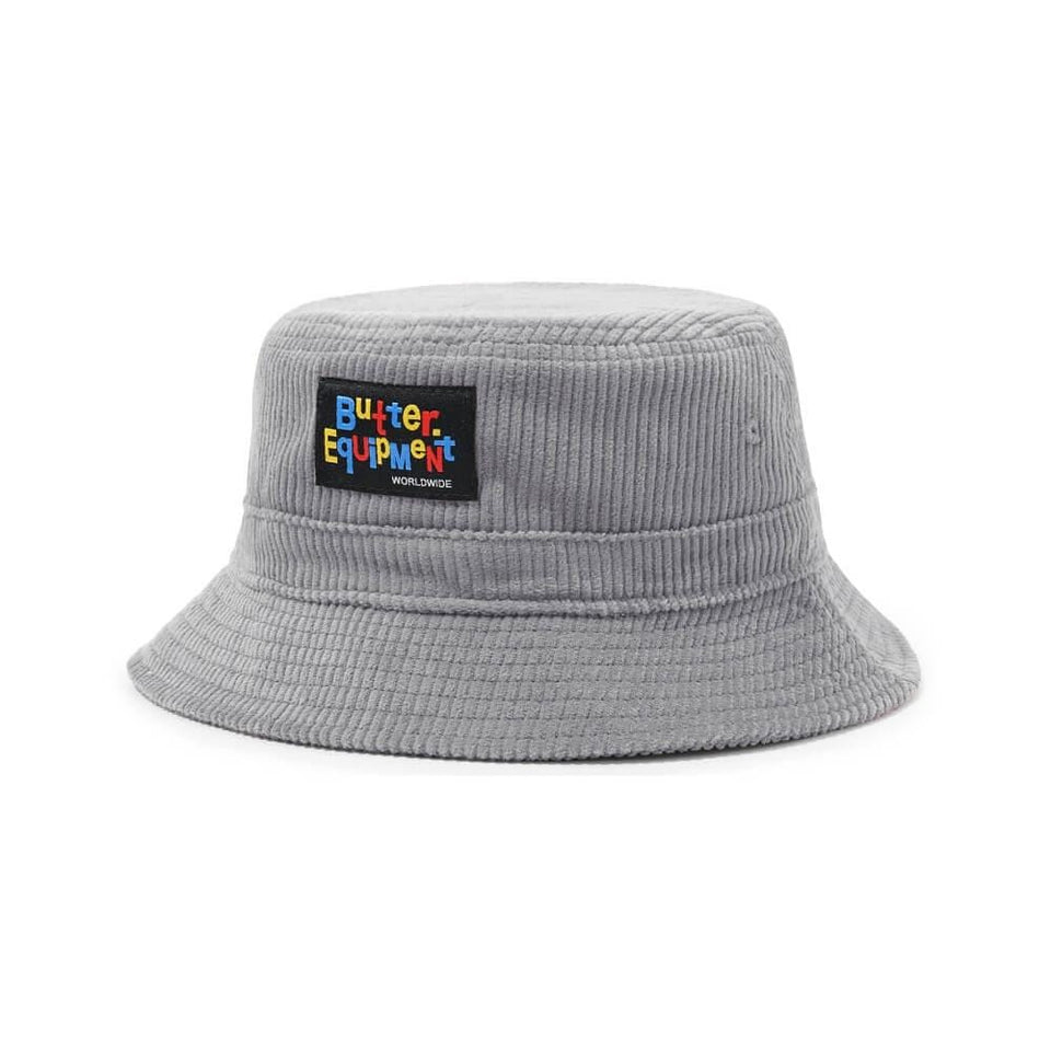Butter Goods High Wale Cord Bucket Hat Grey - 50-50 Skate Shop