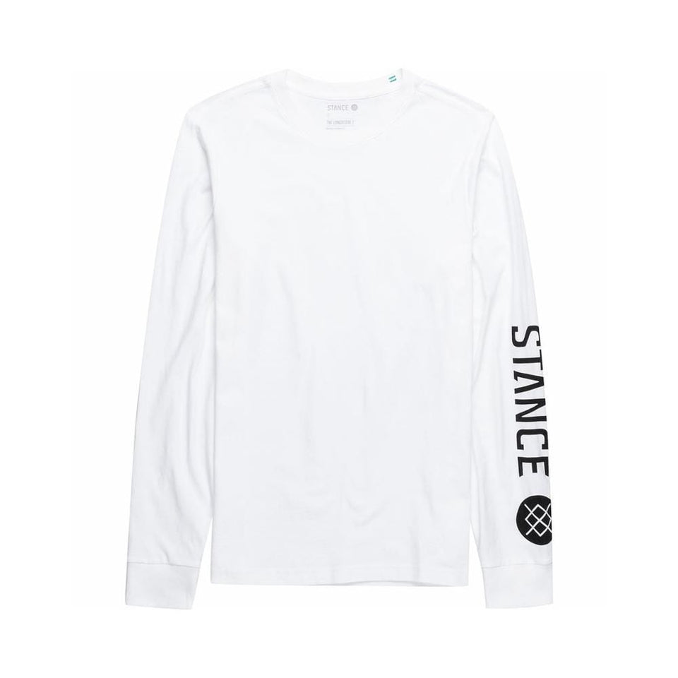 Stance Basis Long Sleeve Tee White - 50-50 Skate Shop