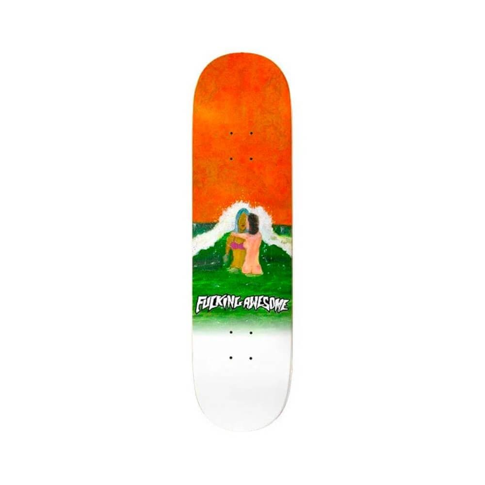 Fucking Awesome Skateboard Deck Wave Painting 8.25" x 31.79" Orange 14.12" WB - 50-50 Skate Shop