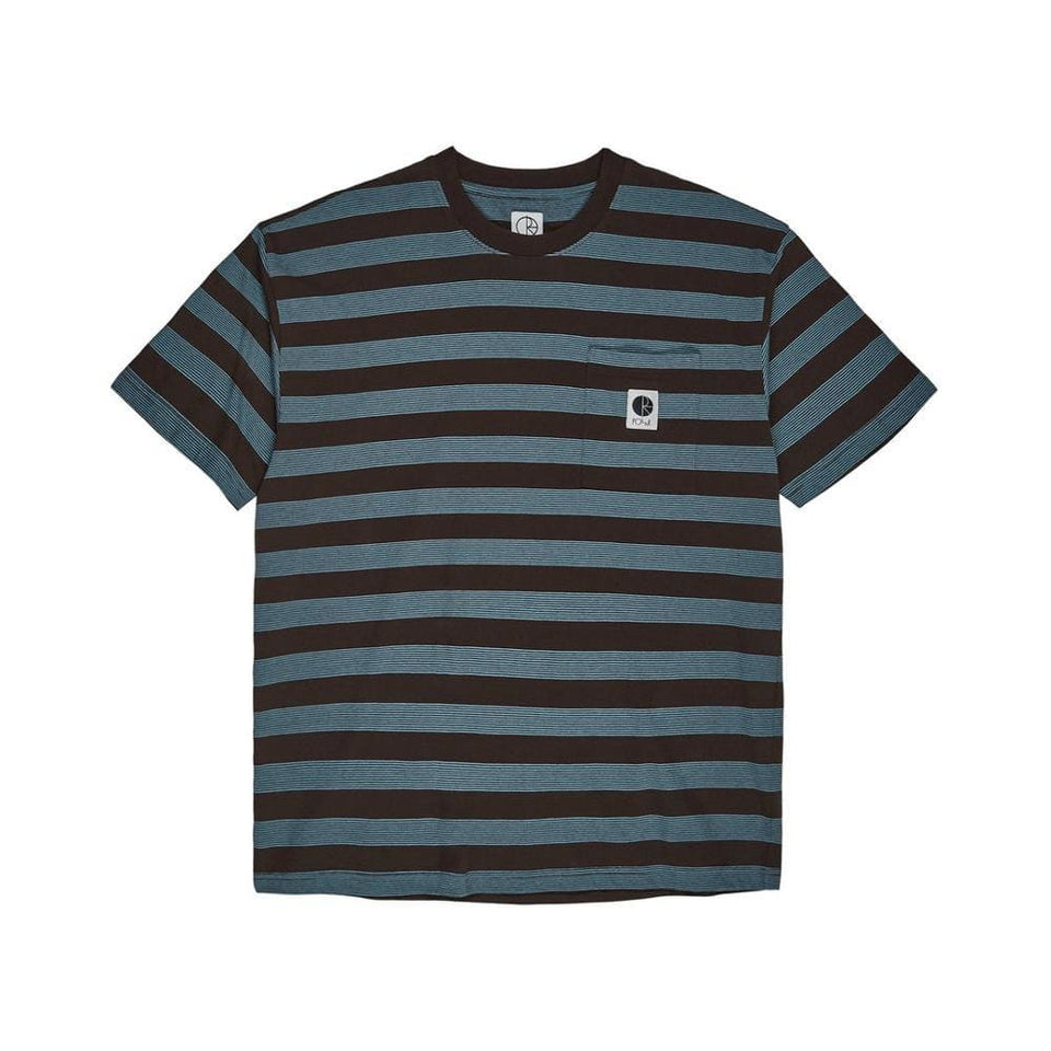 Polar Skate Co Stripe Pocket Tee Brown Blue - 50-50 Skate Shop