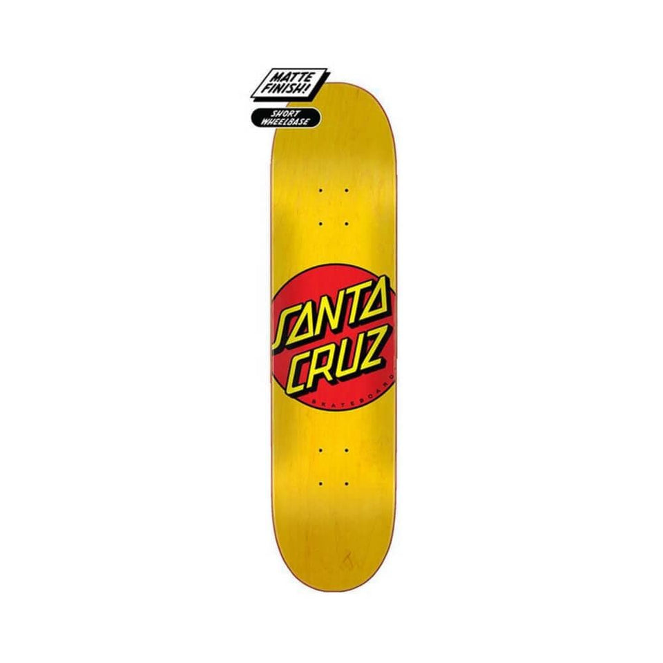 Santa Cruz Skateboard Deck Classic Dot 7.75" x 31.61" Yellow 14.25" WB - 50-50 Skate Shop