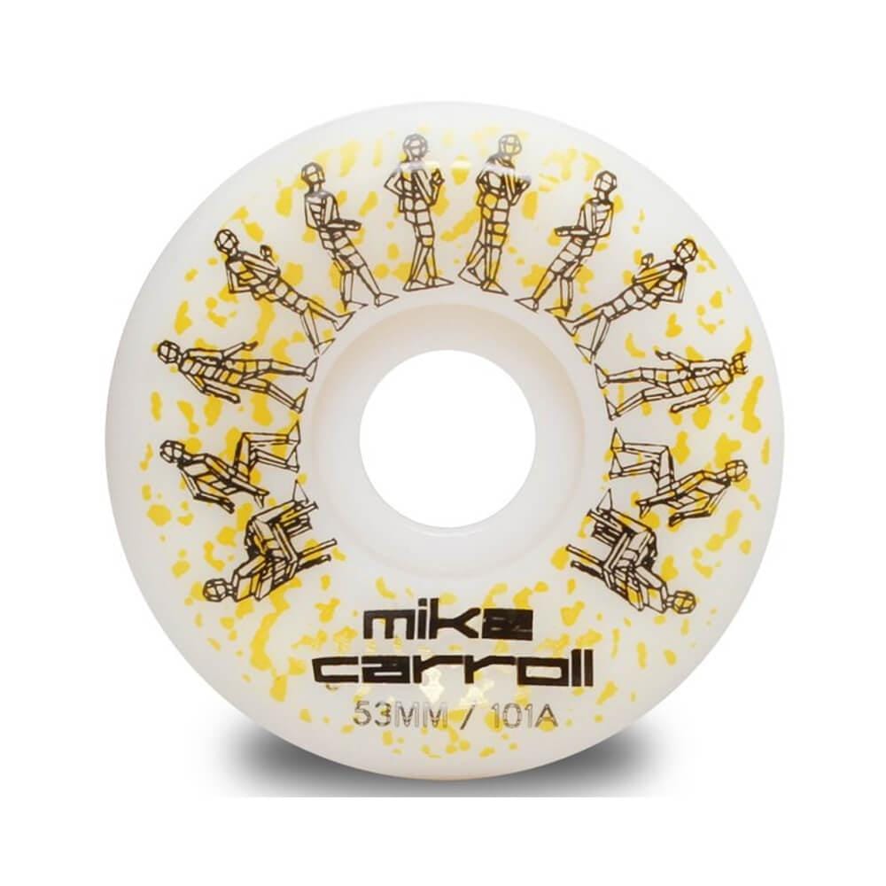 Wayward Skateboard Wheels Mike Carroll USA Made 53mm 101A Yellow - Set of 4 - 50-50 Skate Shop