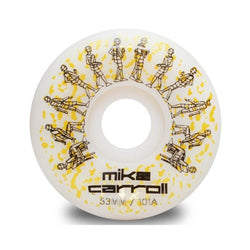 Wayward Skateboard Wheels Mike Carroll USA Made 53mm 101A Yellow - Set of 4 - 50-50 Skate Shop