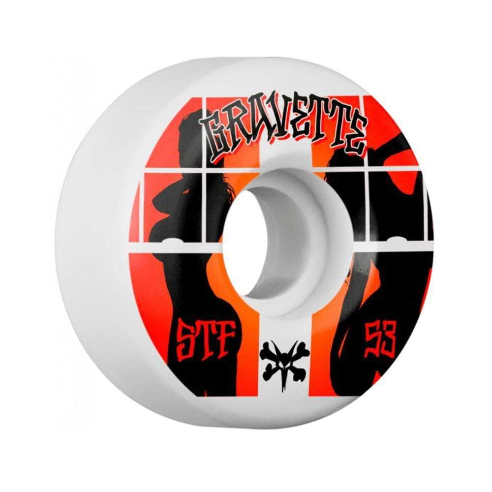 Bones Wheels STF Gravette Peeps 53mm V2 83B White - Set of 4 - 50-50 Skate Shop