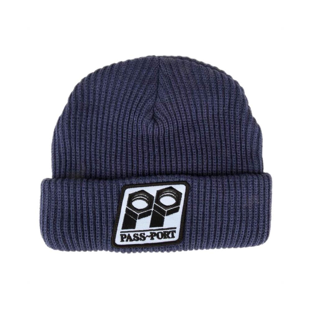 Passport Skate Bolt Patch Beanie Navy - 50-50 Skate Shop