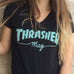 Thrasher Womens Mag Logo V-Neck Black - 50-50 Skate Shop