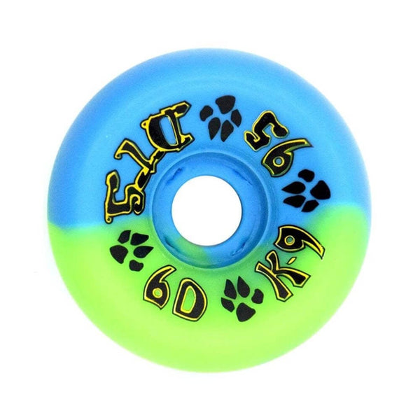 Dogtown Wheels K-9 80's Neon Green Neon Blue Swirl 60mm 95a - 50-50 Skate Shop