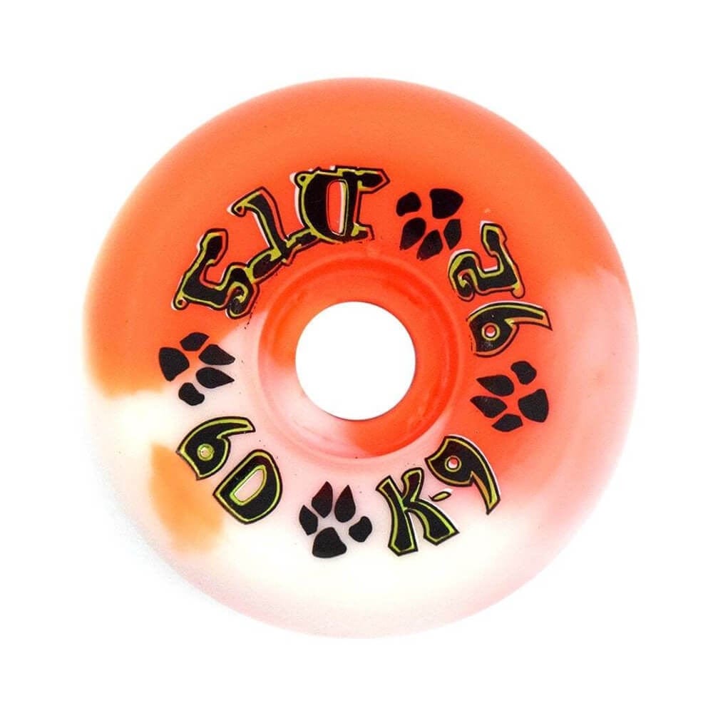 Dogtown Wheels K-9 80's Orange White Swirl 60mm 92a - 50-50 Skate Shop