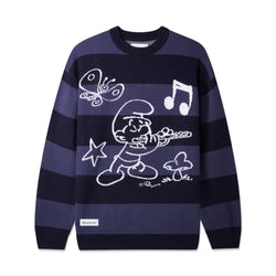 Butter Goods x Smurf Stripe Knit Sweater Navy - 50-50 Skate Shop