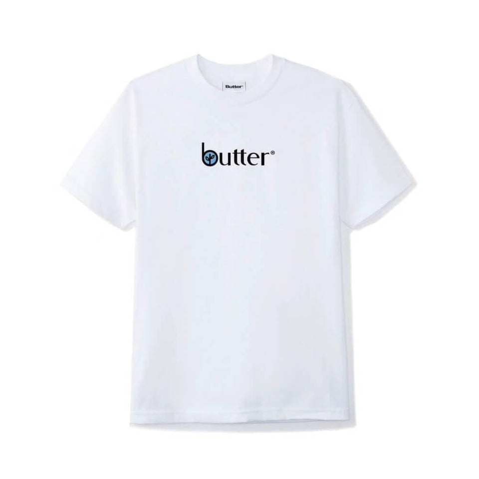 Butter Goods Leaf Classic Logo Tee White - 50-50 Skate Shop