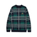 Butter Goods Knit Sweater Plaid Navy Forest White - 50-50 Skate Shop