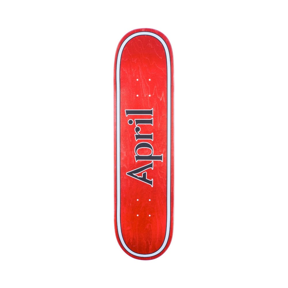 April Skateboard Deck OG Logo 8.25" x 31.92" Red 14" WB - 50-50 Skate Shop
