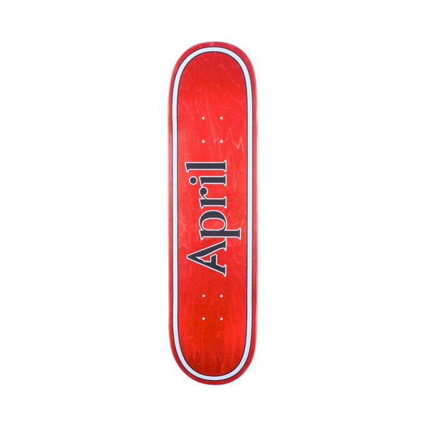April Skateboard Deck OG Logo 8.25" x 31.92" Red 14" WB - 50-50 Skate Shop