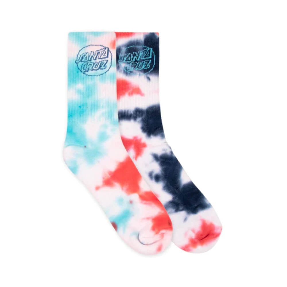 Santa Cruz Kids Socks Opus Dot Multi Colour Size 2-8 (2 Pairs) - 50-50 Skate Shop