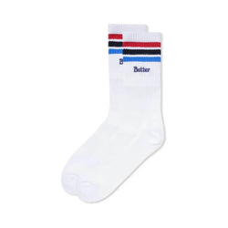 Butter Goods Stripe Socks White Q4 22 OSFA - 50-50 Skate Shop