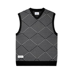 Butter Goods Parquet Knit Vest Black Grey - 50-50 Skate Shop