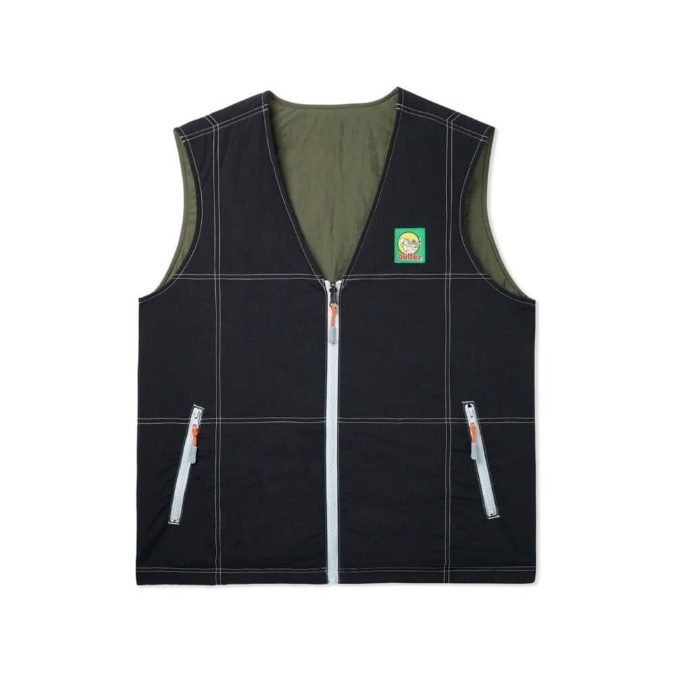 Butter Goods Reversible Vest Black Army - 50-50 Skate Shop