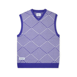 Butter Goods Parquet Knit Vest Royal Cream - 50-50 Skate Shop