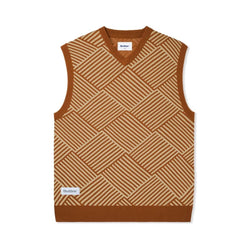 Butter Goods Parquet Knit Vest Brown Tan - 50-50 Skate Shop