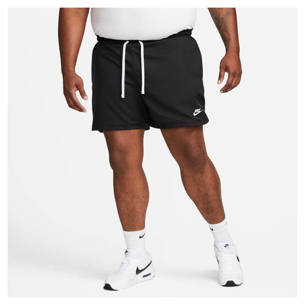 Nike Mens Woven Lined Flow Shorts Black White - 50-50 Skate Shop